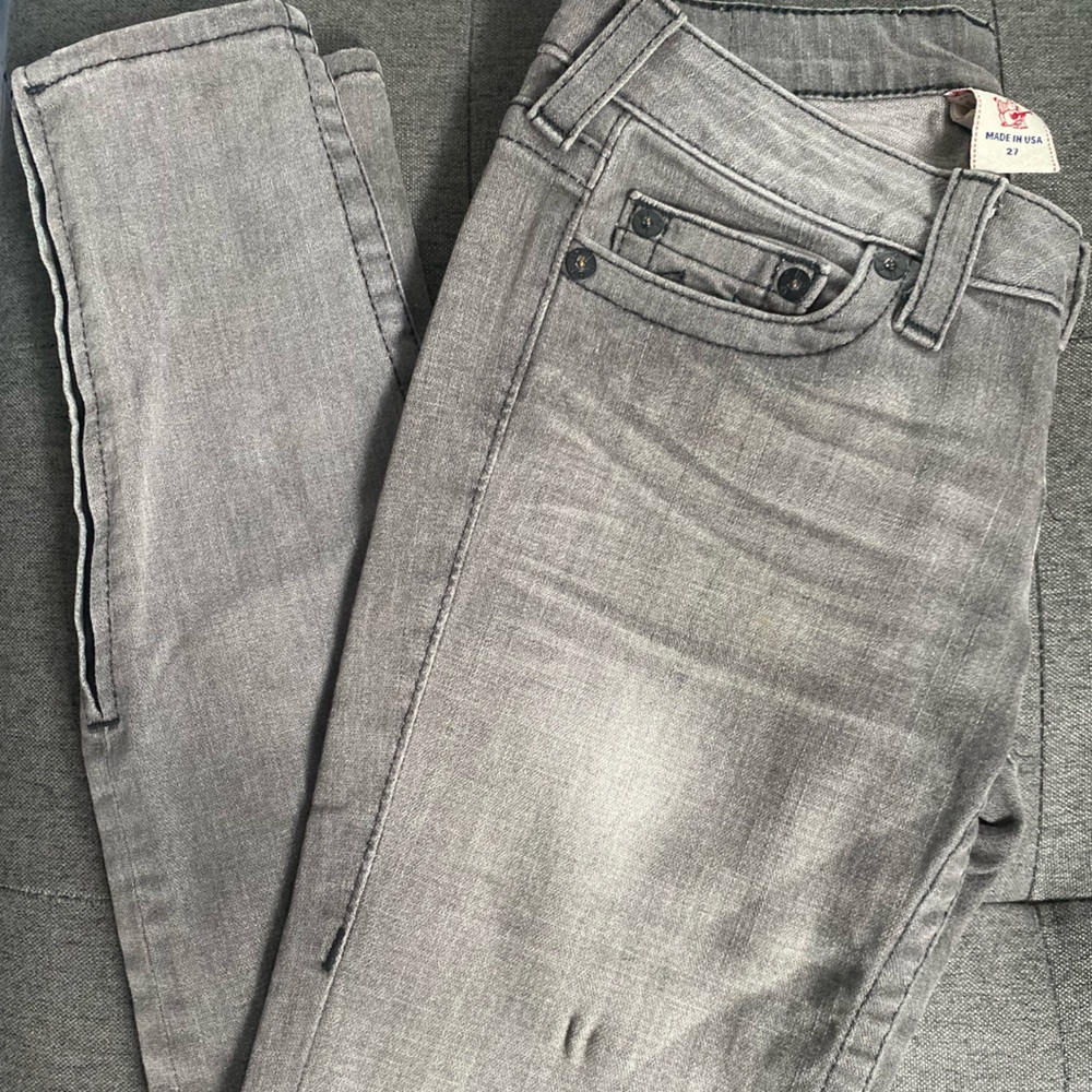 True Religion Gray Slim Jeans with Modern Fit